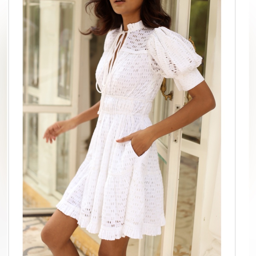 Eyelet Cream Dress
